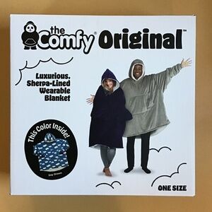 The Comfy Original Wearable Blanket Sherpa-Lined Day Dream Blue White Clouds